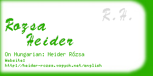 rozsa heider business card